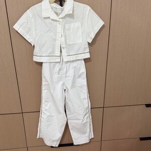 Zara White Kids Jumpsuit Set